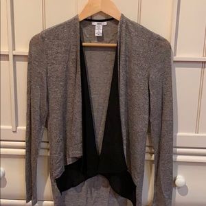Gray cardigan sweater